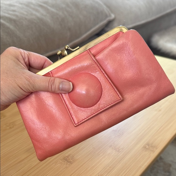 HOBO Pink Leather Frame-Clasp Wallet - Picture 15 of 15